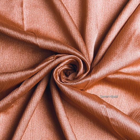 Luminous Crinkle Silk Hijab Sharp Peach