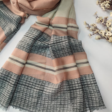 Ombre Printed Lawn Hijab _ Peach