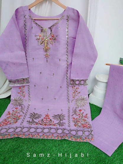 Eid Tehwar Stitch Dresses _ Lilac