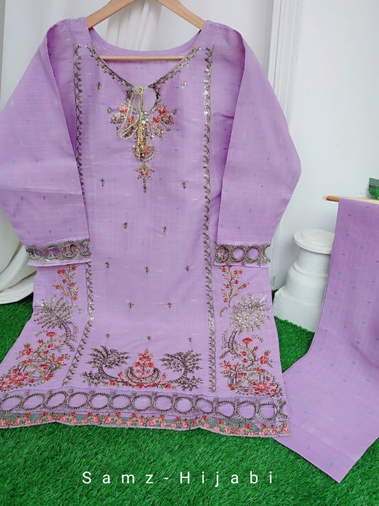 Eid Tehwar Stitch Dresses _ Lilac