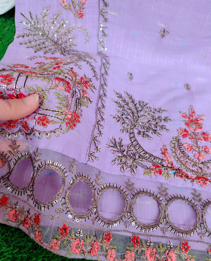 Eid Tehwar Stitch Dresses _ Lilac