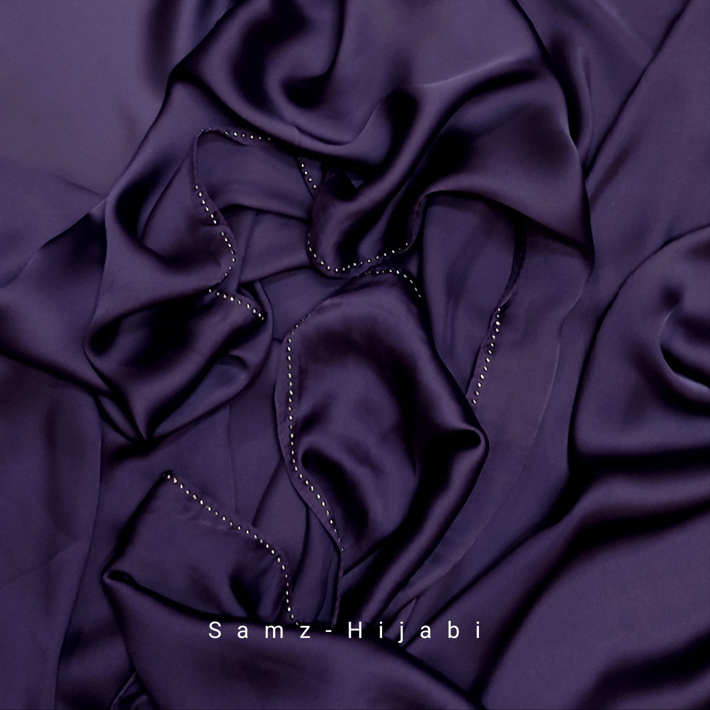 Satin Silk Stone Hijab _ Purple