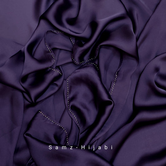 Satin Silk Stone Hijab _ Purple
