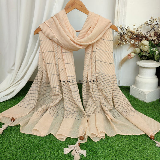 Crinkle -Thread Lawn Hijab -Butter Cream