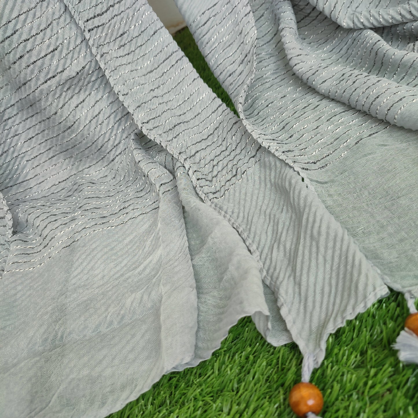 Crinkle -Thread Lawn Hijab -Silver