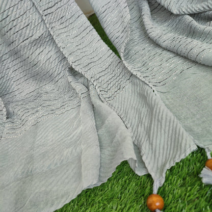Crinkle -Thread Lawn Hijab -Silver