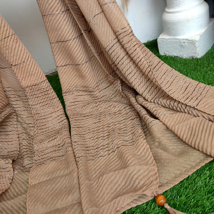 Crinkle -Thread Lawn Hijab -Dark Khaki