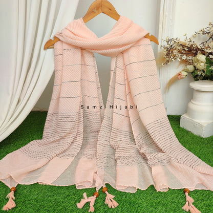 Crinkle -Thread Lawn Hijab -Powder Peach