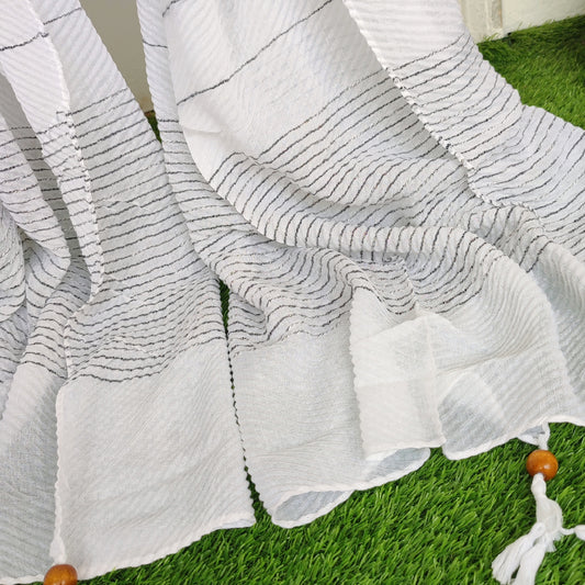Crinkle -Thread Lawn Hijab -White