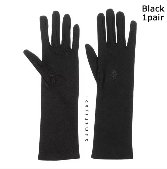 Ladies Black Jersey Gloves