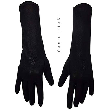 Ladies Black Jersey Gloves
