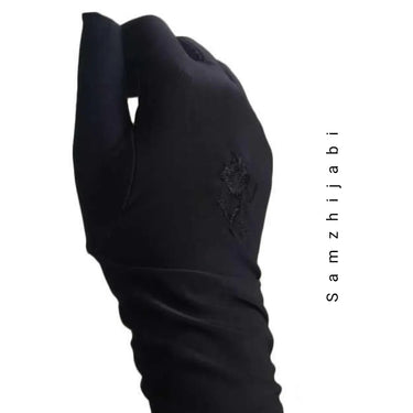 Ladies Black Jersey Gloves