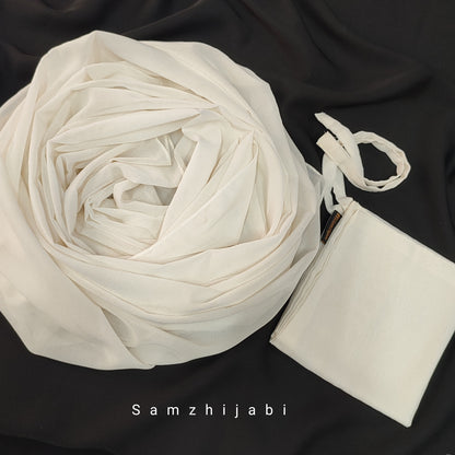 Moonlight Golden Shimmer Hijab Naqab Set-White