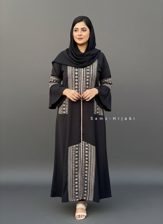 Balochi Style Embroidery Abaya Black
