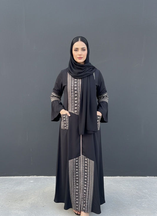Balochi Style Embroidery Abaya Black