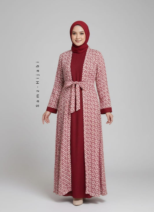 Attached Upper Abaya- Maroon