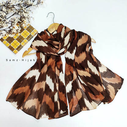 Wavy_Art Turkish Lawn Hijab_ Chocolate Brown