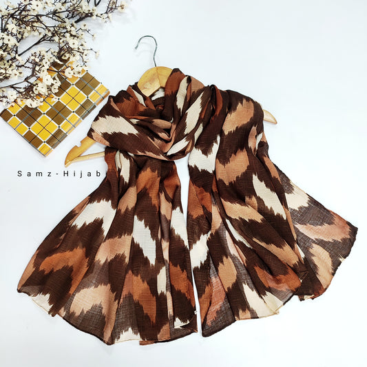 Wavy_Art Turkish Lawn Hijab_ Chocolate Brown