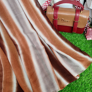 Multi Striped Morrocon Lawn Hijab _ Gray Brown 1