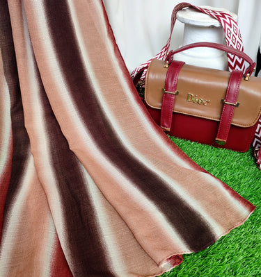 Multi Striped Morrocon Lawn Hijab _Maroon Brown 4