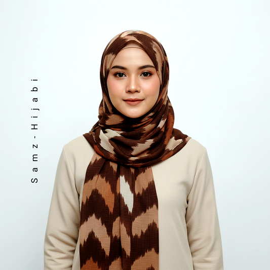 Wavy_Art Turkish Lawn Hijab_ Chocolate Brown