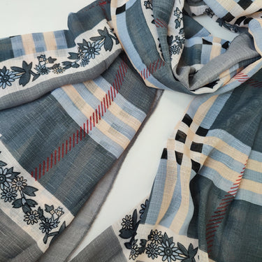 Check_ Grid Morrocon Hijab_ Dark Gray