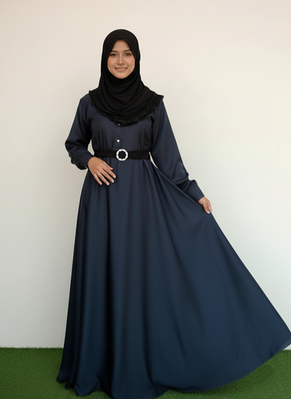 High Waist Umbrella Abaya Denim