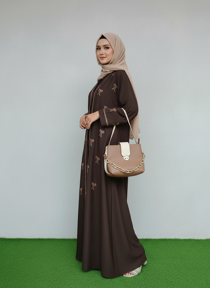 Festive Collection Abaya _ Dark Brown
