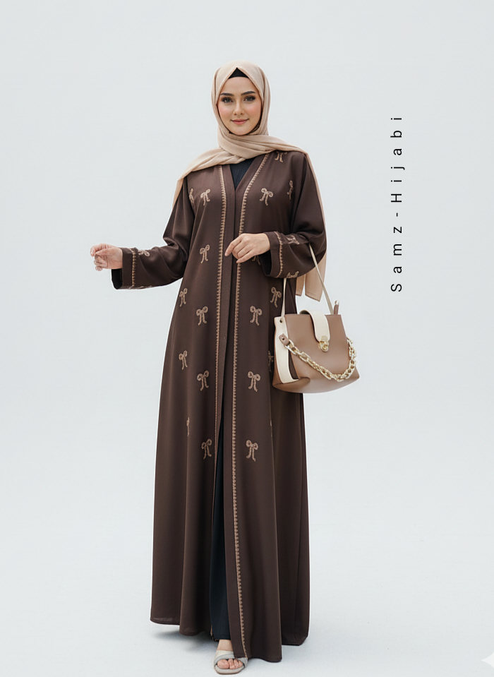 Festive Collection Abaya _ Dark Brown