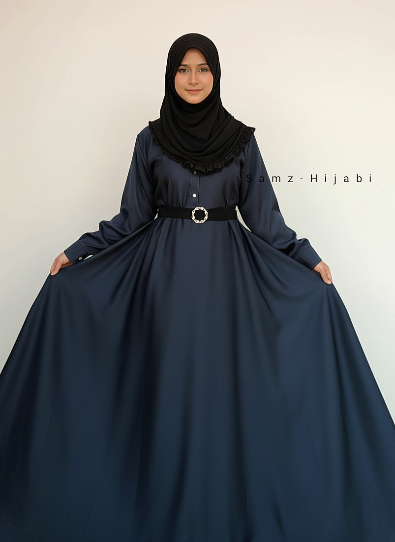 High Waist Umbrella Abaya Denim