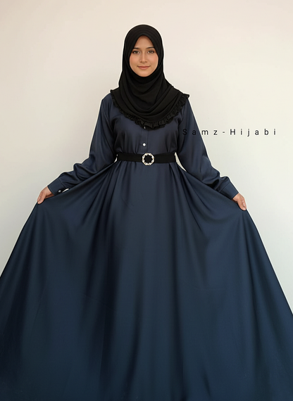High Waist Umbrella Abaya Denim