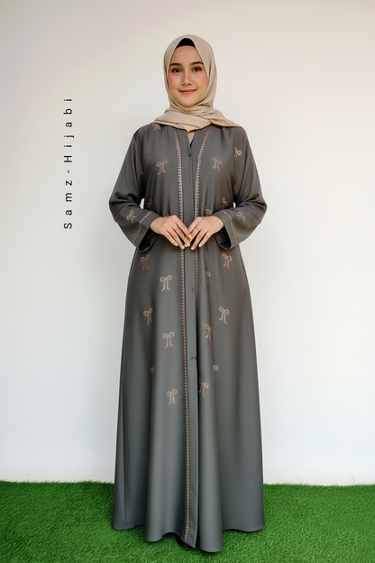 Festive Collection Abaya _ Light Grey