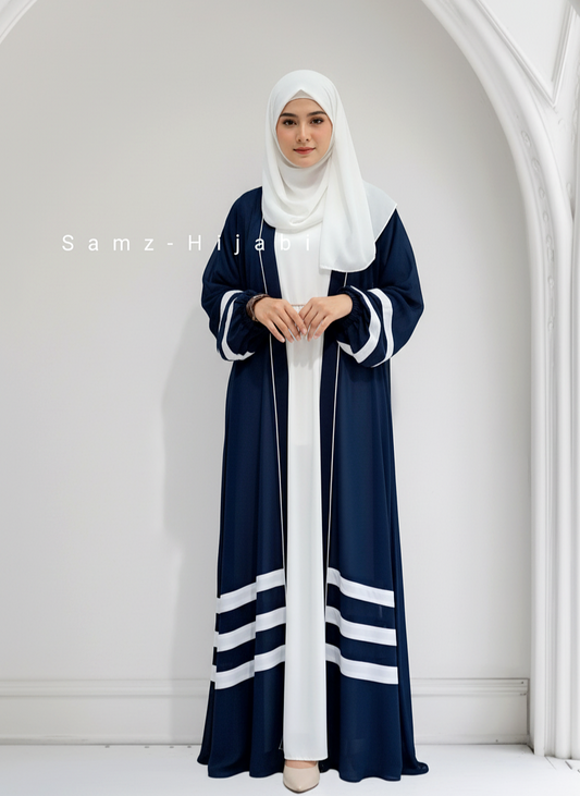 Designer Strap Abaya Emerald Blue