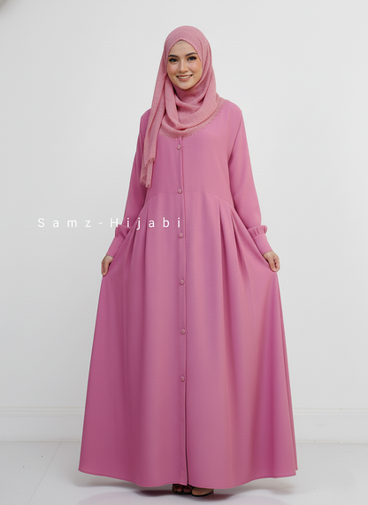 Zoom Nida Open Abaya -Pink