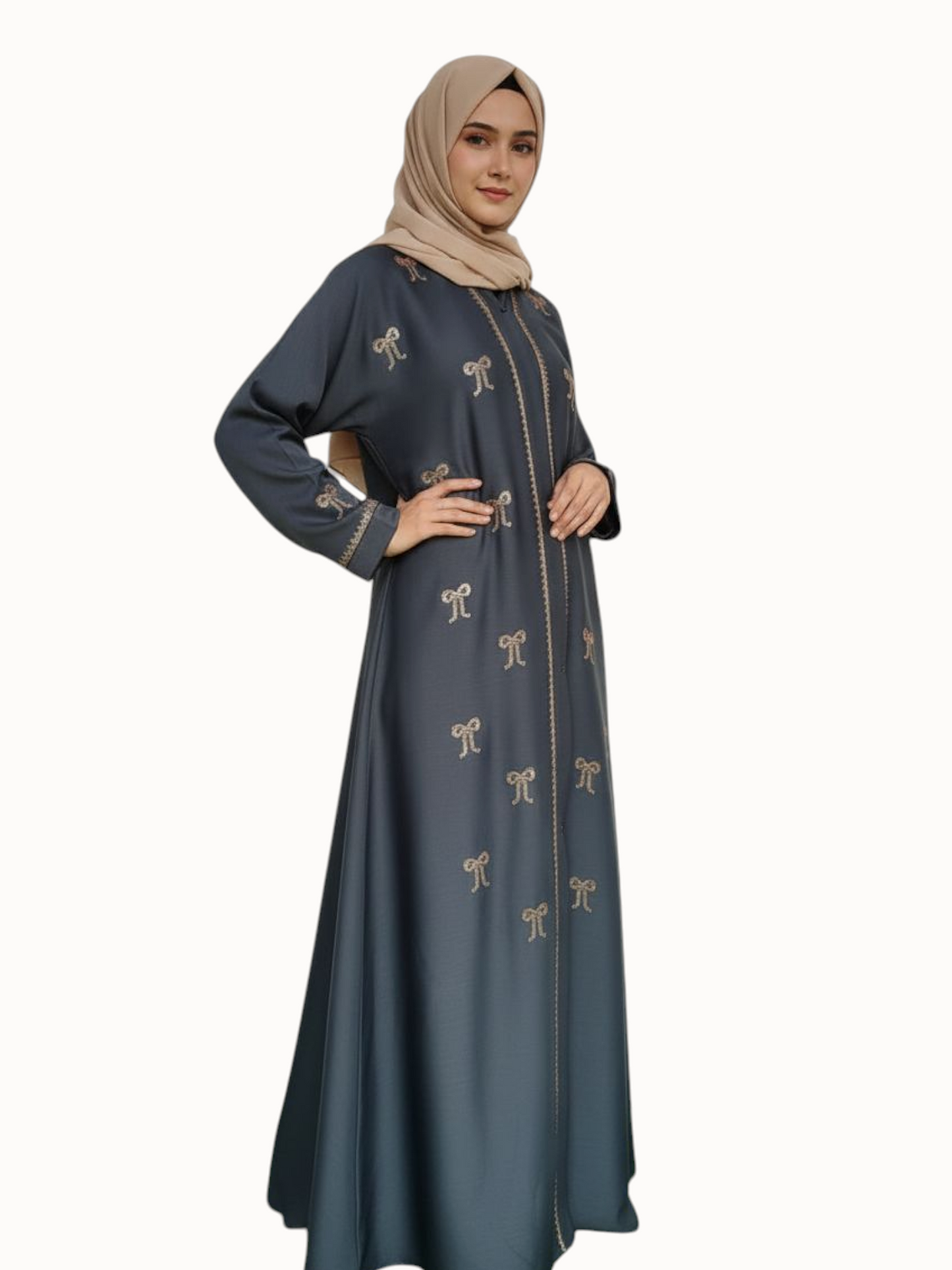 Festive Collection Abaya _Dark  Grey