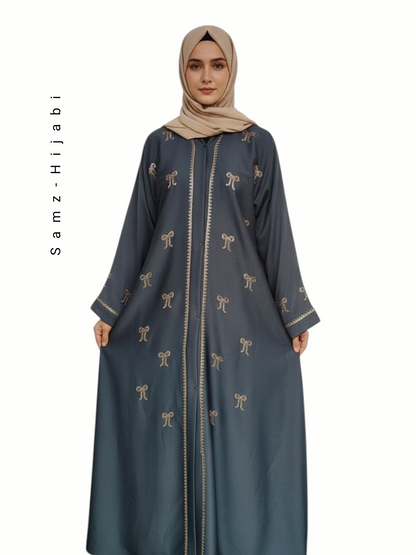 Festive Collection Abaya _Dark  Grey
