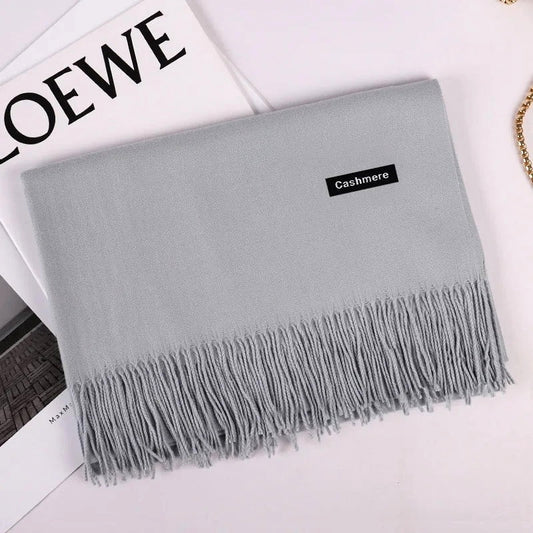 Cashmere wool Cut Shawl - Silver