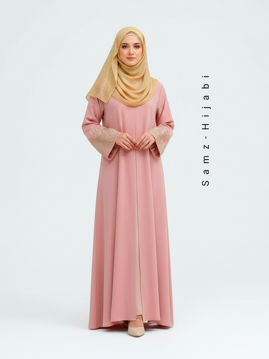 Wahida Abaya soft Peach