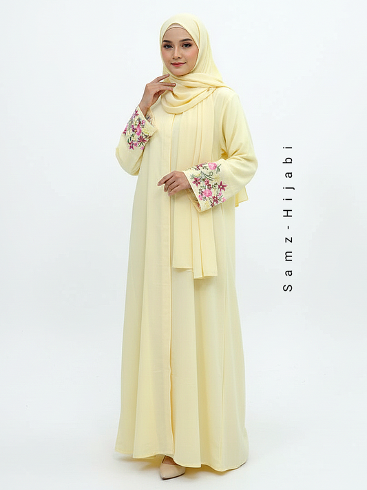 Linen Abaya Light Yellow