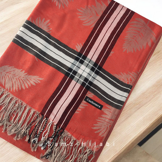 Pashmina Plaid Winter Hijab 12