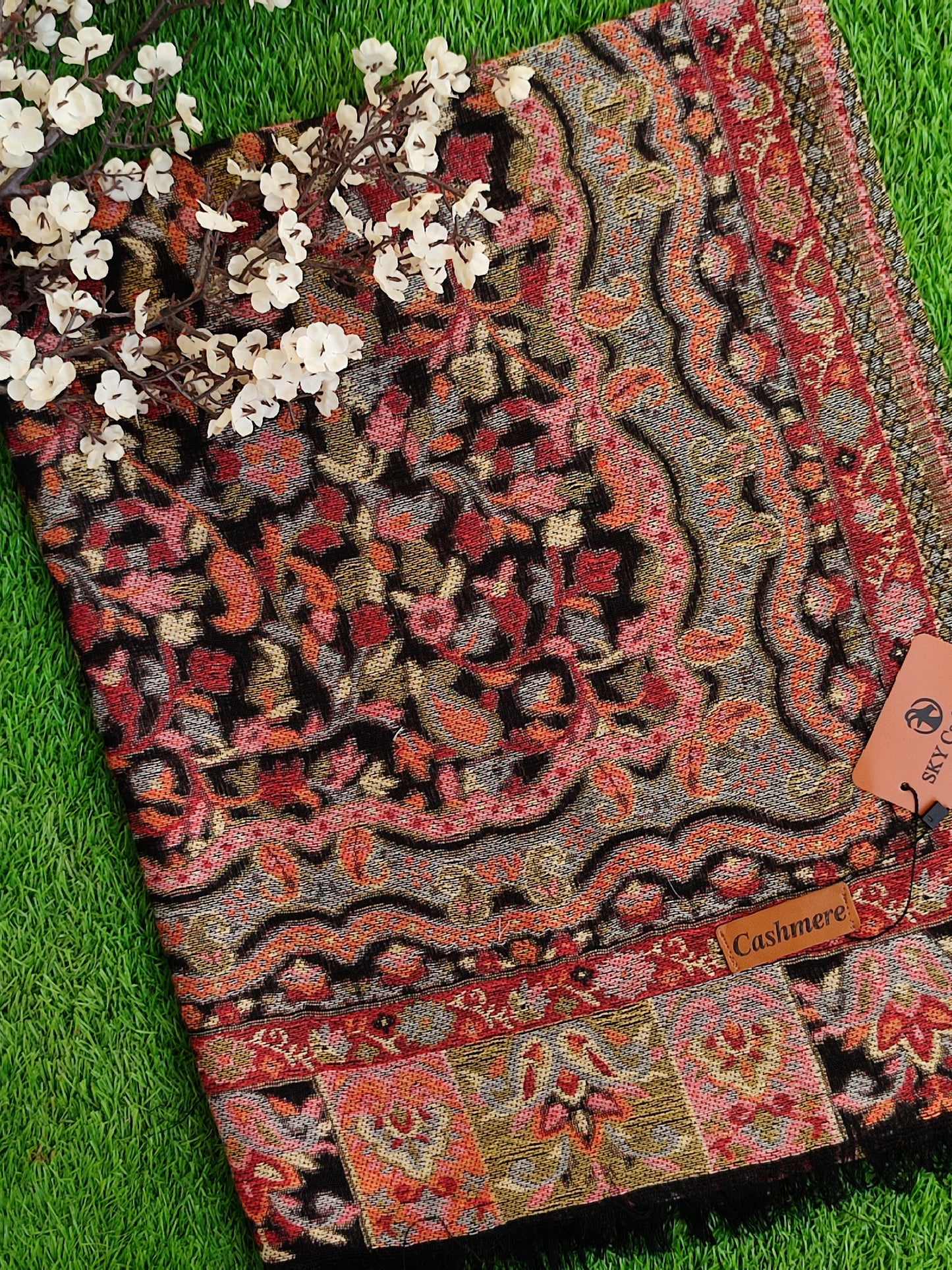 Khani Work Pashmina Stole Design 08