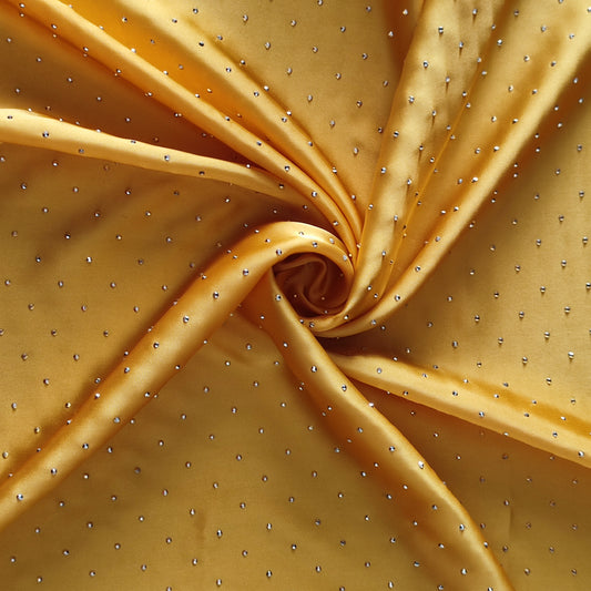 Stone Satin Silk Hijab Yellow