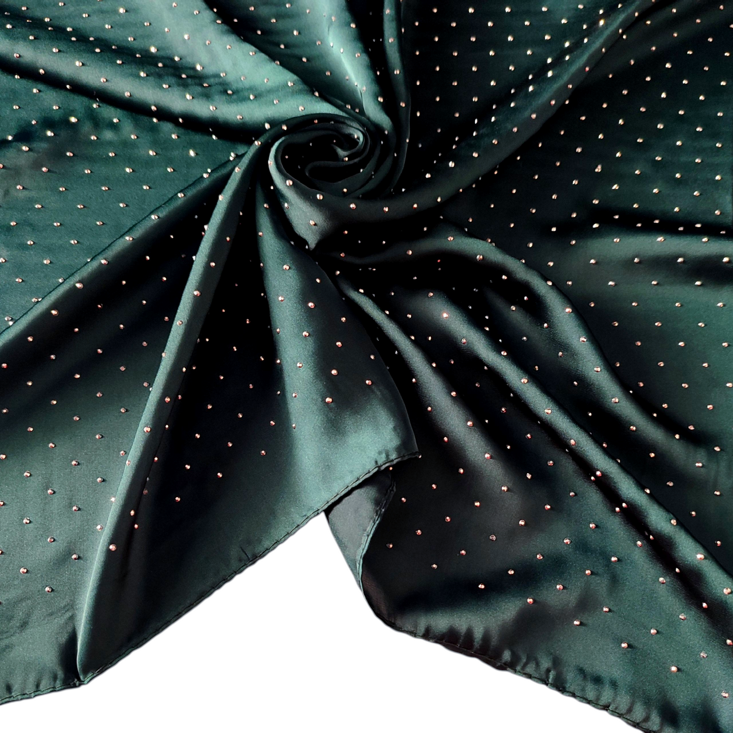 Stone Satin Silk Hijab Green