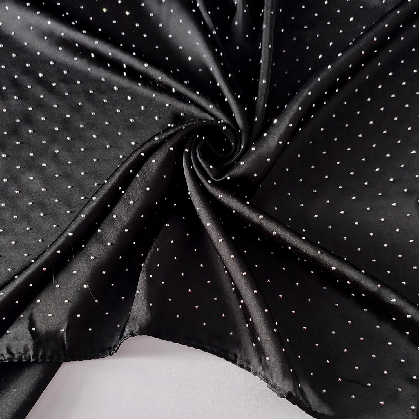 Stone Satin Silk Hijab Black