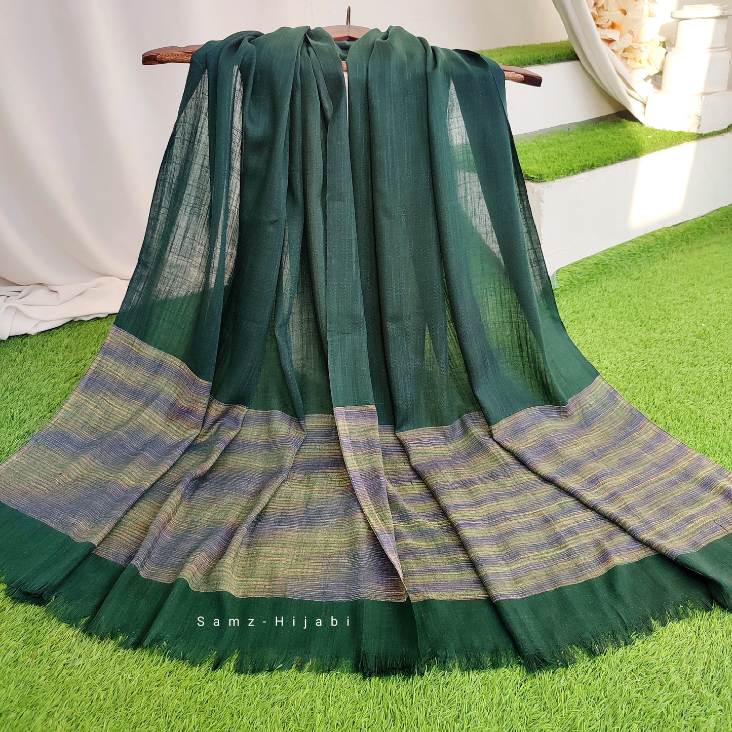 Turkish Thread Lawn Hijab Green