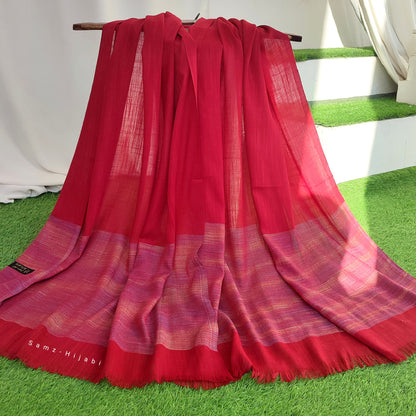 Turkish Thread Lawn Hijab Cherry Red