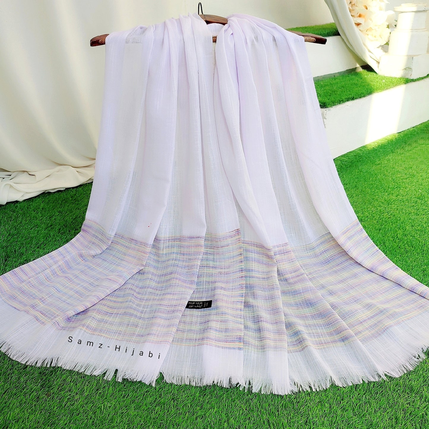 Turkish Thread Lawn Hijab White