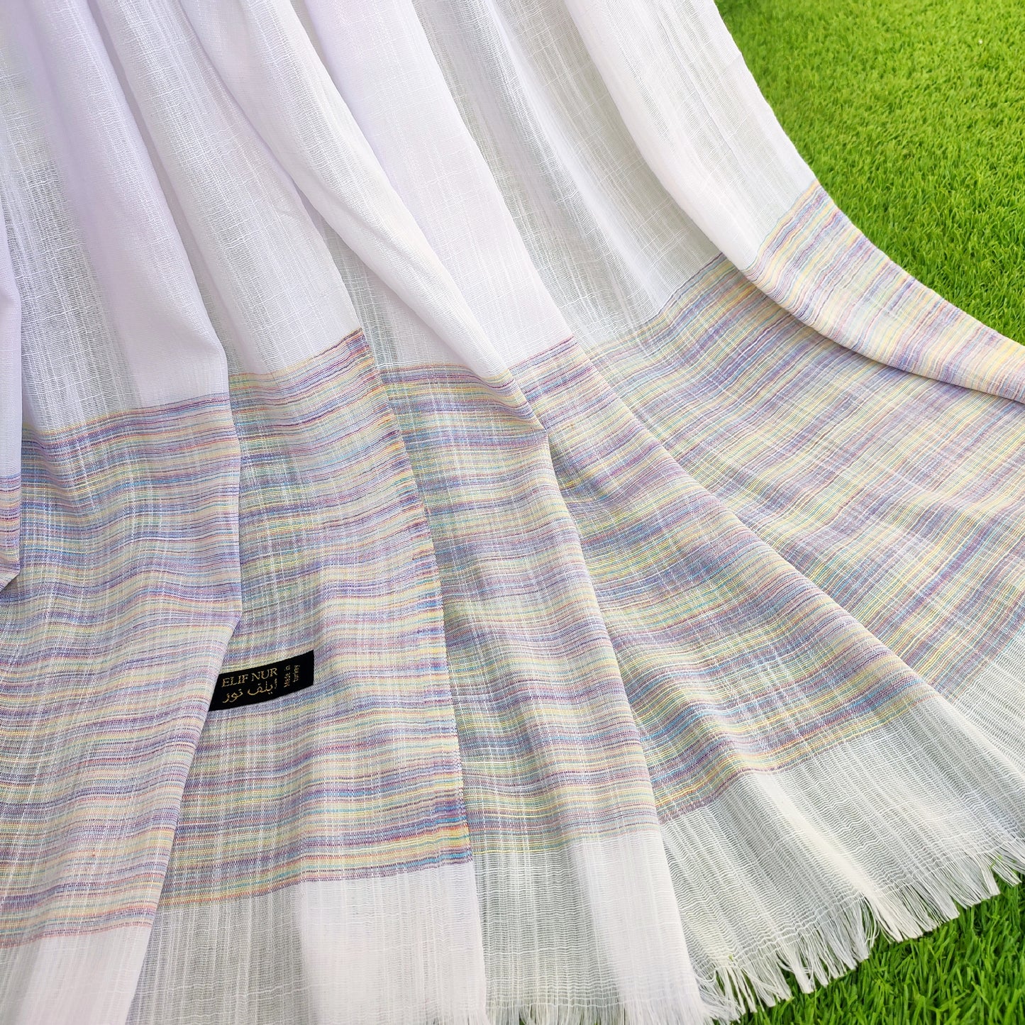 Turkish Thread Lawn Hijab White