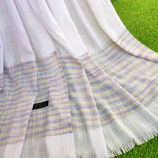 Turkish Thread Lawn Hijab White