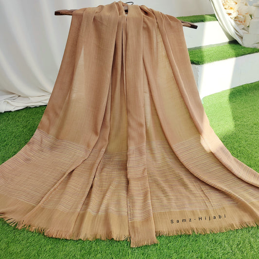 Turkish Thread Lawn Hijab  Gold